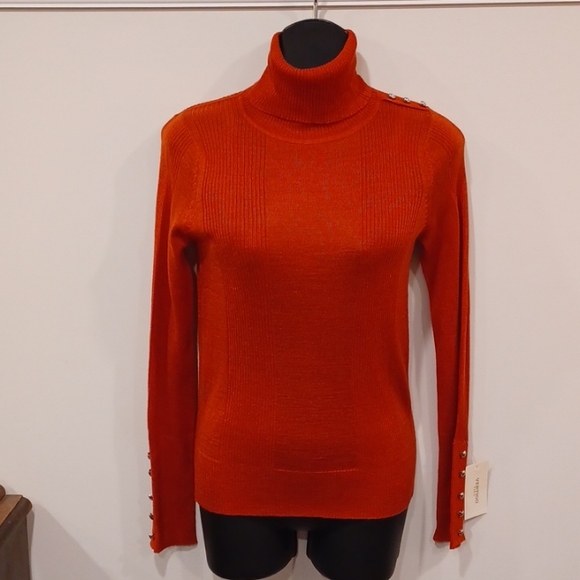 Vertigo Paris "Russet" Wool Blend Fine Knit Turtleneck Sweater- Sz. Sm - Picture 10 of 11